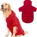 KOOLTAIL Dog Hoodie for Large Medium Small Dogs, Soft and Warm Pet Sweater with Leash Hole and Pocket Boy Girl, Puppy Fall Winter Jacket Clothes, French Pitbull Cold Weather Coat Sweatshirt, Red L (Large (Pack of 1))