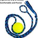 Paracord Handwoven 6-Strand Braided Shepherd Sling - Throwing Tool for Stones & Tennis Balls | Balearic Style Rock Launcher for Adults | Durable DesignBlack Blue