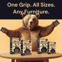 CasterMaster Anti Slip Furniture Pads Rectangular Rubber Caster Cups - 2 x 4 in Brown Pack of 4 - Non Slip Floor Protectors for Chairs & Hardwood Floors - Quiet Rubber Feet