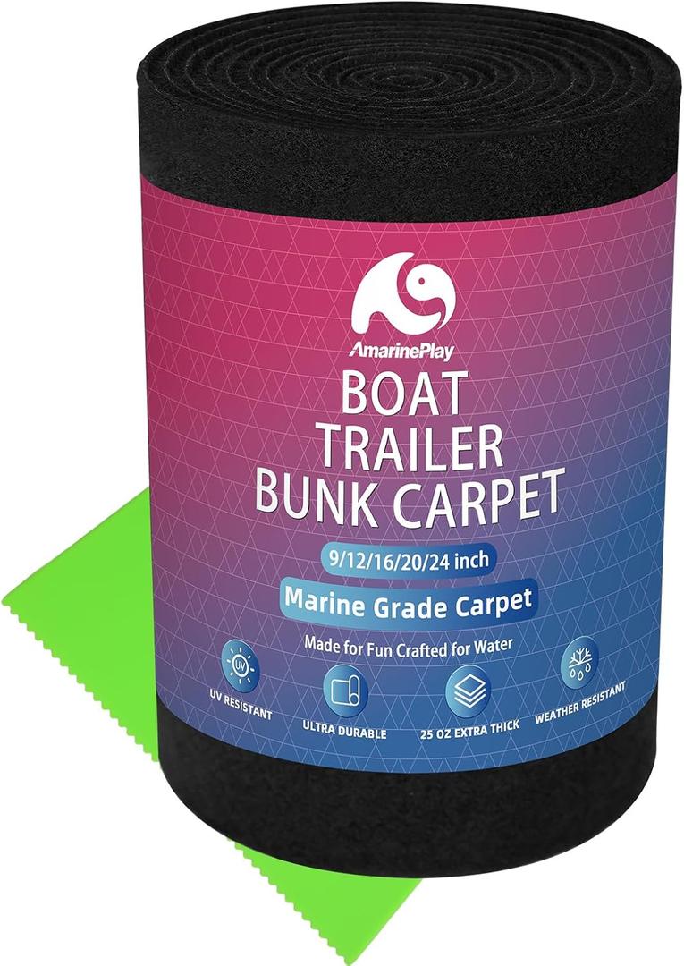 Boat Trailer Bunk Carpet,Marine Carpet Boat Bunk Boards Carpet Replacement, 9/12/16/20/24 inch Trailer Bunker Carpet for Covering Boat Lift Bunks or Runners
