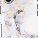 Compatible with iPhone 17 Case, Hybrid Hard Shell + Silicone Protective Cover -Resistant Protective Case Shockproof for iPhone 17 (6.3 inch) (White Golden Marble)