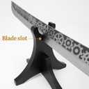 Sword Stand with Blade Slot Wood Samurai Katana Holder for Desktop Display Adjustable Weapon Display Stand for Long & Short Swords Dagger (Small - Single Tier)