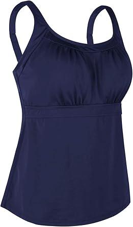 JINXUEER Women's Plus Size Swimsuit Floral Tankini Top Vintage Swimwear
 2 XL