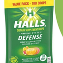 HALLS Defense Assorted Citrus Vitamin C Drops, Value Pack, 180 Drops BBD: 24MAR2026