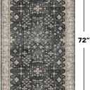 Black Boho Washable 2x6 Runner Rugs for Hallway Kitchen Bedroom Beside Laundry Room Bathroom Rug, Pet & Kids Friendly, Non Slip Low Pile Stain Resistant Soft Foldable Long 24 x 72 Floor Carpet