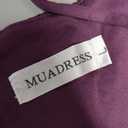 MUADRESS Bridesmaid Wedding Guest Dress Off-The-Shoulder Sparkly Lace Cocktail Prom Party Dresses for Teens Grape, L