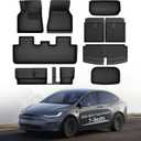 OEDRO Floor Mats Fit for Tesla Model Y 2025-2020 7-Seat, Fit for Model Y All Weather TPE Cargo Liner Cargo Trunk Model Y Accessories, Black