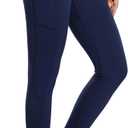 baleaf Women's Fleece Lined Leggings Water Resistant Thermal Winter Warm Tights High Waisted with Pockets Running Gear (A-navy-27")