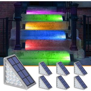 NIORSUN Solar Step Lights for Outside,6 Pack RGB Solid Color Changing Solar Stair Lights Outdoor Waterproof IP67 Auto On Off,Solar Lights for Steps,Stair,Patio,Yard,Porch,Front Door,Deck Decor NIORSUN Solar Step Lights for Outside,6 Pack RGB Solid Color Changing Solar Stair Lights Outdoor Waterproof IP67 Auto On Off,Solar Lights for Steps,Stair,Patio,Yard,Porch,Front Door,Deck Decor