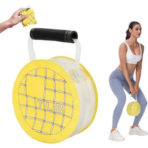 DEIRIS Travel Adjustable Soft Kettlebell 7/10/15 lbs Hand Weight Water Filled Weights for Fitness Exercise - Portable Water Dumbbell Set - Kettlebells & Aqua Bag - Core Training Fun (Stylish White Checkered Pattern 7lb)
