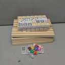 Mexican Train Dominoes Set with 8 Wooden Trays/Racks, Double 12 Dominos Travel Set with 8 Domino Tiles Holders, 91 Tiles Double 12 Colored Dominoes Game Set with Portable Case for Families Kids