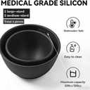 4Pcs Silicone Mixing Bowl DIY Hair Color Mixing Bowls for Home Salon Spa Face Skin Applicator Bowl, Black