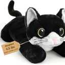 23.6" & 4.5 lbs Black Cat Weighted Stuffed Animal, Cuddly & Soft Kids' Plush Toy Pillows for Companion, Large Plushies with Removable Ceramsite Bag, Gifts for Adults, Kids, Boys and Girl