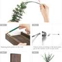 Dahey 2 Pack Wood Wall Planter Vase with Artificial Eucalyptus Farmhouse Wall Hanging Decor Pocket Planter for Indoor Fake Plants Greenery, Living Room Bedroom Kitchen Home Office Decoration