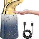 Automatic Liquid Soap Dispenser Touchless:350ML Ceramic Material -4 Level Adjustable Hand & Dish Electric Dispenser,Waterproof Type-c Rechargeable Auto Soap Pump for Bathroom,Kitchen