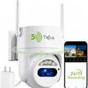 5G/2.4G Security Camera Outdoor, 3MP Wired Cameras 24/7 Recording, Plug-in Power, 360 View, Motion Auto Tracking, Alexa, 2-Way Audio, IP66, Color Night Vision, SD Card/Cloud Storage