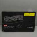 Wireless Keyboard and Mouse Combo, 2.4G Full Size Wave Keys Ergonomic Keyboard with Wrist Rest and 3-Level DPI Adjustable Wireless Ergonomic Mouse for Windows, Mac OS Desktop/ Laptop/ PC(Black)