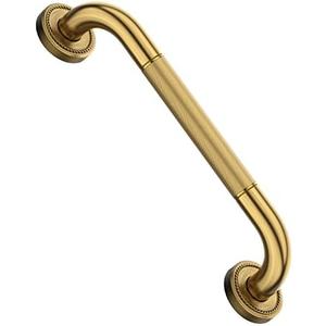 12 Inch Bronze Shower Grab Bar Gold, Munzong Antique Brass Bathroom Grab Bar w/Anti-Slip Knurled Grip, Bathroom Balance Bar, Safety Bath Handrail Support, Handicap Injury Elderly Senior Assist Handle