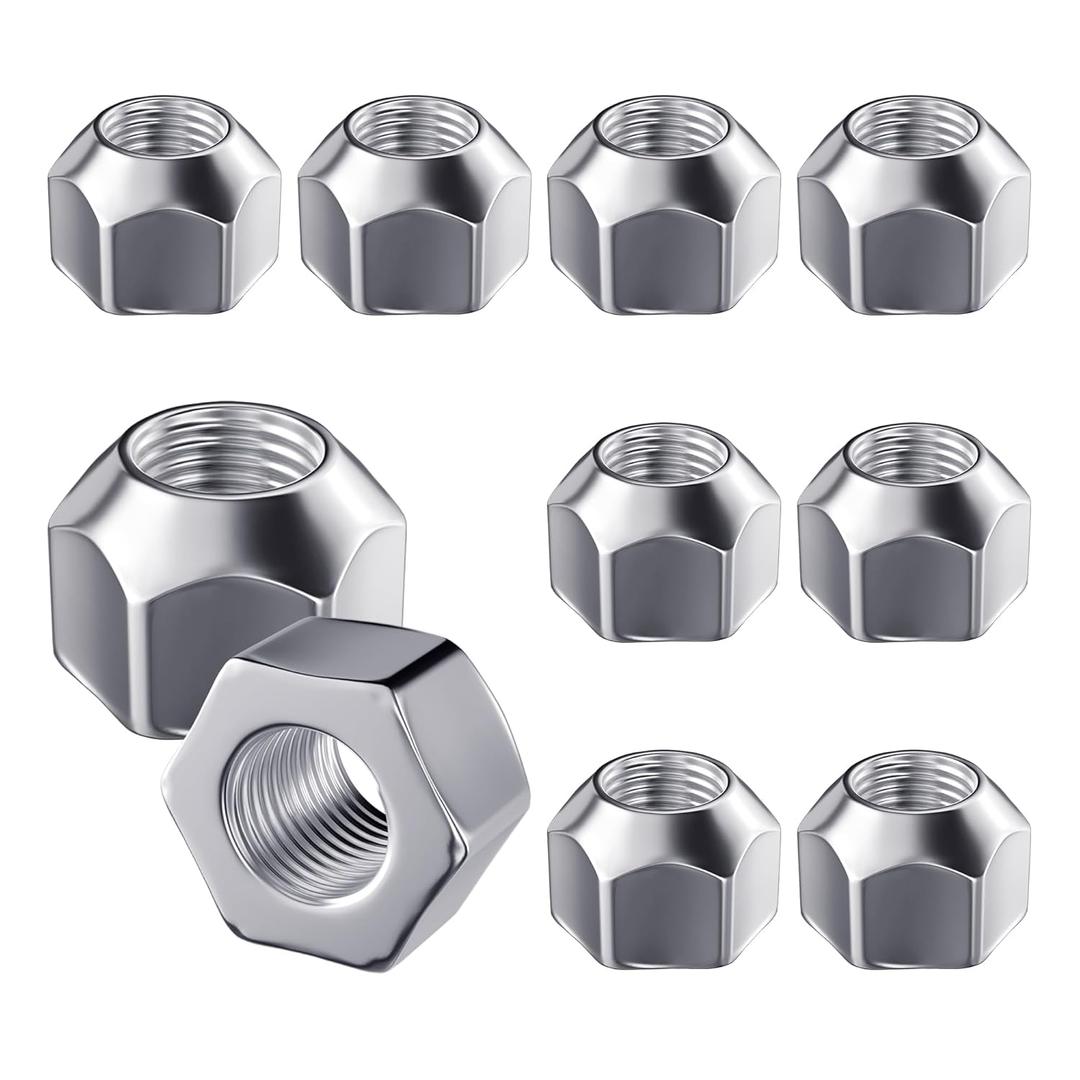 10 PCS 1/2-20 Inch Lug Nuts, 509 Trailer Lug Nuts Open End Acorn Lugs, Zinc Plated Wheel Tire Lugs Replacement for 1/2" Wheel Lug Studs Dexter EZ Lube Trailer Camper RV Truck