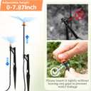 12 Sets 360Drip Micro Spray Emitters with Sprinkler Stake, Drip Sprinkler Heads with Adjustable Riser 1/4" Irrigation Tubing and Barbed Coupler,Micro Sprinkler Assembly for Garden Irrigation System