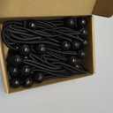 50 Pcs Ball Bungee Cords 6 Inch Black Heavy Duty Outdoor for Canopy Tarp Tie Downs, UV Resistant