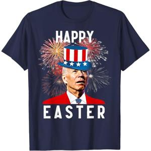 Joe Biden Happy Easter for Funny 4th of July T-Shirt (Brown, L)