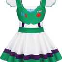 Eledobby Girls Princess Dress Up Toddler Halloween Cosplay Outfits Christmas Birthday Gift Party Clothes (90 1-2T, Green)