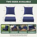 Outdoor Cushions for Patio Furniture, Outdoor Seat Cushion Set 24 x 24 x 5.75 Inch, Waterproof & Fade Resistant Outdoor Chair Cushions, Deep Seat Patio Cushion with Removable Cover, Navy Blue, 24*24+5.75/25*22.5"