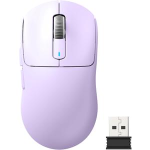 ATTACK SHARK X3 Lightweight Wireless Gaming Mouse with Tri-Mode 2.4G/USB-C Wired/Bluetooth,Up to 26K DPI, PAW3395 Optical Sensor,Kailh GM8.0 Switch,5 programmable Buttons for PC/Win/Mac(Purple)