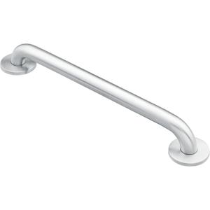 Moen Home Care Bathroom Safety 18 Inch Stainless Steel Handicap Grab Bar for Bathtub and Shower, Elderly Assistance Product with Concealed Screws, Polished Brass, 8718