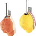 2 Pack Hat Racks for Baseball Caps, Stainless Steel Hat Organizer for Baseball Cap, Hat Holder Storage Organizer, Hat Hanger Strong Adhesive/Wall Drilled for Door, Bedroom, Closet(Light Grey 6 in)