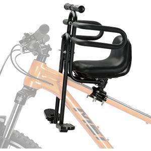 Fediman Front-Mounted Bike Child Seat for Toddlers 2-5 Years Adjustable Height, Universal Fit for Mountain & Commuter Bikes