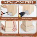 Blulu 1 Set 3-1/2" Newel Post Mounting Kit 4 Pcs L Bracket Metal Post Anchor with 4 Pcs Red Oak Wooden Trim Deck Base Fasteners for Fastening Handrails Balustrades to Stairs and Floors