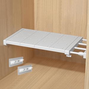 Closet Tension Shelf Rod Expandable Shelf, Adjustable Storage Rack, DIY Organizer Divider Separator for Cabinet Wardrobe Cupboard Kitchen Bathroom (Size:48-80cm), 38-60cm/48-80cm