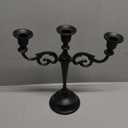 Rely+ 3 Arm Matte Black Candelabra Taper Candle Holders Decorations Indoor Kitchen Décor Table Candles Candlestick Candelabra Centerpiece Gothic Home Decor Wedding 10 Inch Tall