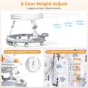 Baby Walker with Wheels - Foldable Baby Walker,Toddler Walker for Baby Girl 6-12 Months, Infant Walker with Adjustable Height, Baby Activity Walker with Toys, Music, Lights, Anti-Rollover,Grey