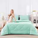 CozyLux Full Size Comforter Sets Mint Green - 7 Pieces Bed in a Bag Full, Luxury Soft Bed Set for All Seasons, Bedding Set with Down Alternative Comforter, Sheets, Pillowcases & Shams
