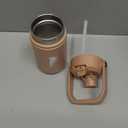 Kids Insulated Water Bottle with Straw - 12oz Stainless Steel Water Bottle with Dual Spouts, Leak-Proof, BPA-Free, Double Wall Vacuum Keeps Cold for 24 Hours for Sports, Travel, School (Raw Umber)