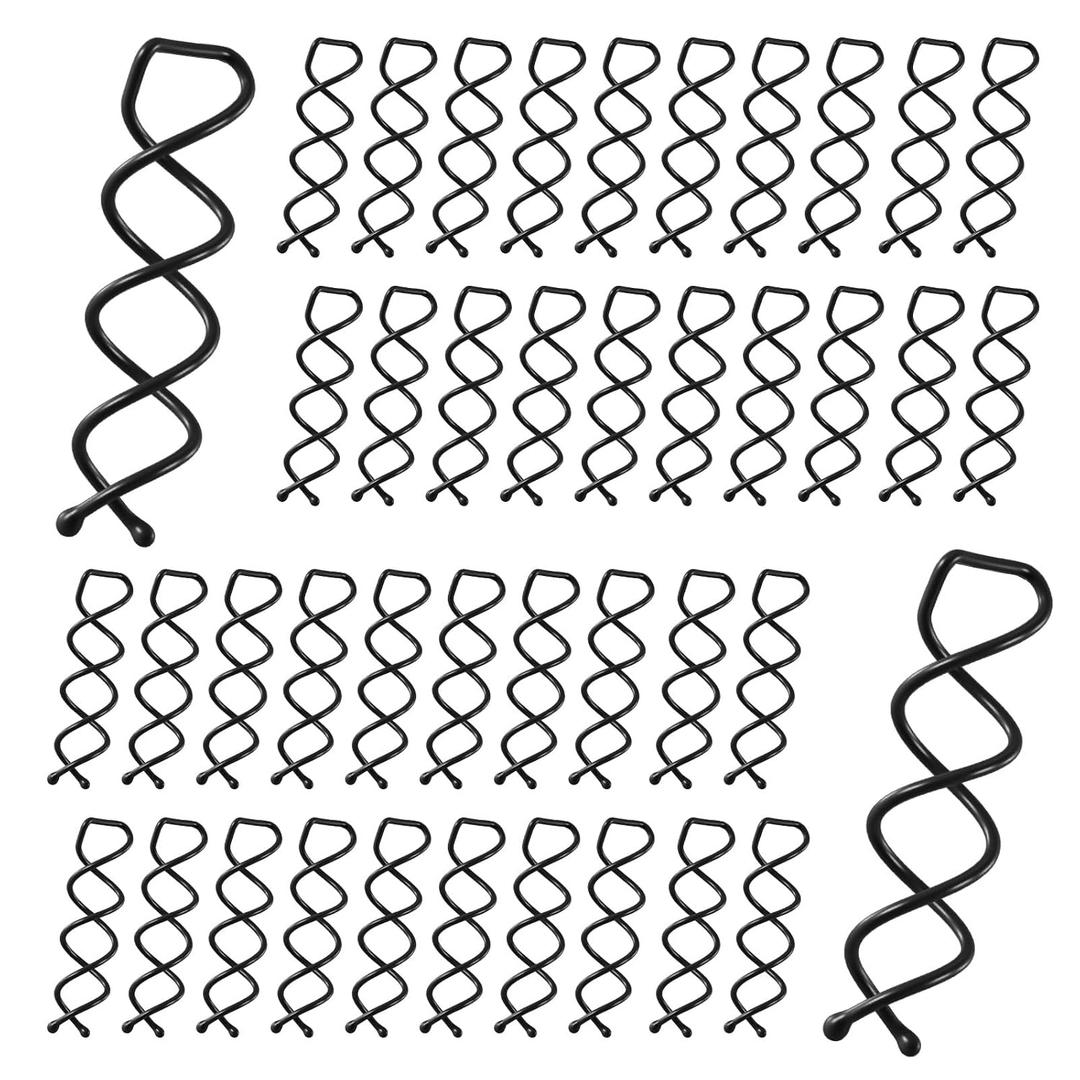 Molain 40 Pcs Spiral Hair Pins, Twist Hair Pins Spin Pins for Hair, Alloy Spirals Bobby Pins, Hair Bun Maker Bun Twist Spirals Hair Pin with Non-scratch Rounded Tips for Women(Black)