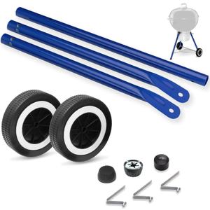 Front Leg Kit and Wheels for Weber Kettle Grills, Charcoal Grill Parts for Weber 18 22 Kettle Grills, 6" Grill Wheels for Weber 65930, 65130 Front Leg for Weber Kettle, Blue Front Leg