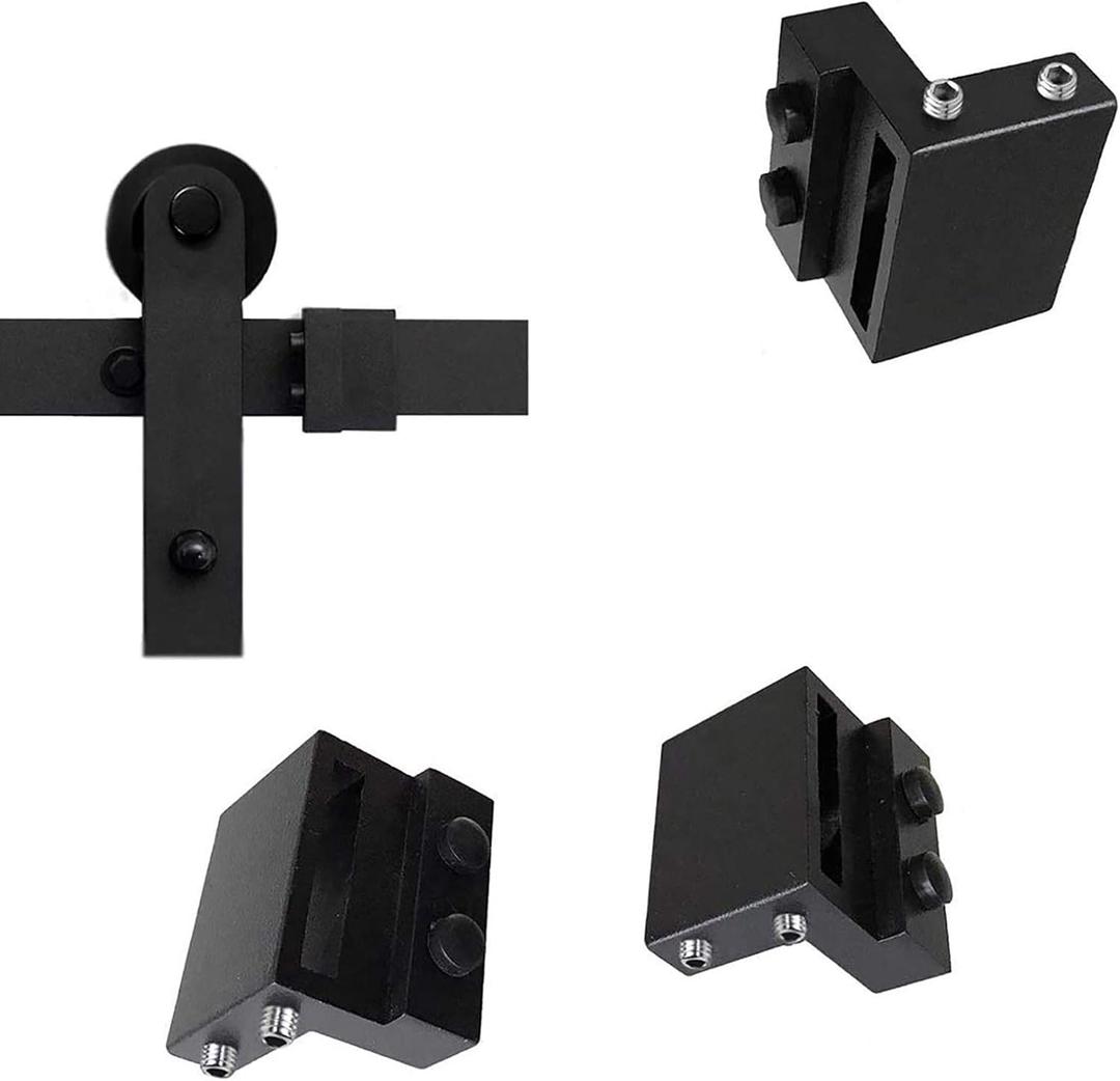 2PCS Sliding Barn Door Stopper, Flat Track Hardware Accessories (Fit for Track: Width: 1-7/16 in-1-5/8 in, Thickness: 1/4 in)