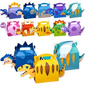 DMIGHT Dinosaur Party Favor Boxes Theme Birthday Goodie Boxes Candy Gift Bags Barnyard Candy Treat Boxes for Kids Baby Shower Birthday Party Supplies
