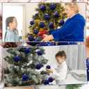 Sosation 12 Pcs 3.14" Glitter Royal Blue Sequin Large Glass Velvet Christmas Ball Ornaments Glass Flocked Christmas Tree Ball Ornaments Xmas Balls Set for Holiday Wedding Xmas Tree Decor