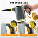 Handheld Steam Cleaner, Adjustable Steamer Cleaner, 15pcs Portable Cleaning for Car, Carpet, Furniture 410 mL, Grey