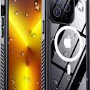 Red2Fire 2024 New Designed for iPhone 13 Pro Case Waterproof,[Compatible with MagSafe][Built-in Camera & Screen Protector][Full Body Shockproof][IP68 Waterproof][Dustproof] Phone Case 6.1" (Mag-Black/Clear)