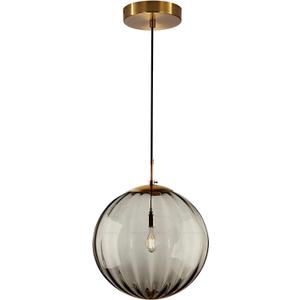 KCO Lighting Modern Large Globe Pendant Light Fixture Mid Century Smoke Grey Glass Pendant Light Vintage Hanging Lights Single Gold Globe Chandelier Kitchen Island Lighting (Smoke Gray-9.8)