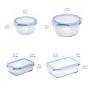 Box with Amazon Basics Leak-Proof Glass Locking Lids Food Storage Containers 4 Pcs