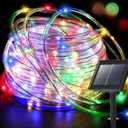 200 LED Solar Rope Lights Outdoor, 66FT Solar String Lights Indoor Waterproof Solar Powered Trampoline Light Clear Tube Pool Light for Camping Fence Yard Walkway Path Garden Outside Decor(Multicolor)