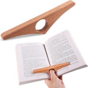HOPPLER Dual Function Wooden Book Page Holder - Handmade from African Mahogany They are Novel Wooden Book Accessories and Gifts for Book Lovers (Medium)