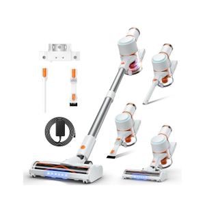 Cordless Vacuum Cleaner, Stick Vac with LED Touch Screen, 45KPA Powerful Suction, Up to 60 Mins Runtime, 7-Stage HEPA Filter, V-shaped Anti-Tangle Brush, Lightweight for Carpet, Hard Floor, Pet Hair